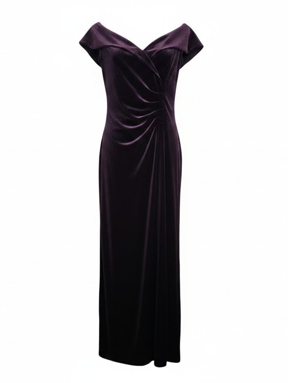 Xscape Charmaine Velvet Off-The-Shoulder Evening Gown Size 16 - Picture 2 of 11